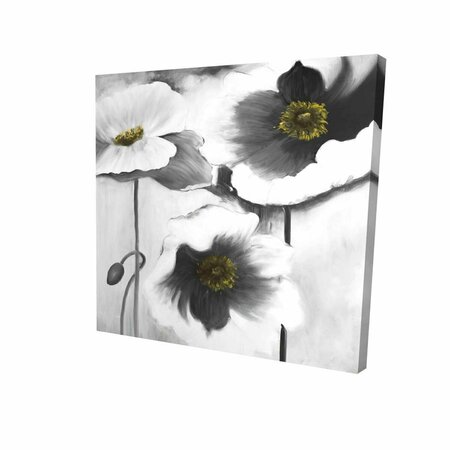 BEGIN HOME DECOR 12 x 12 in. Black & White Flowers-Print on Canvas 2080-1212-FL120